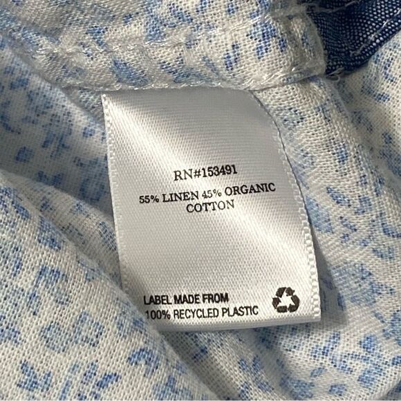 Hope & Henry Blue Floral Linen Blend Casual Button Up Shirt Boys Size Large - Picture 5 of 15